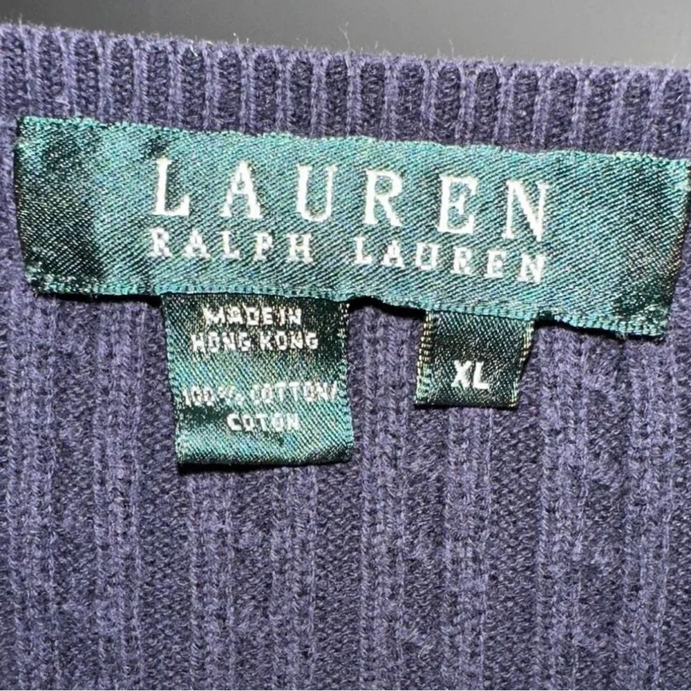 Ralph Lauren Navy Blue V-Neck Sweater - Picture 3 of 5